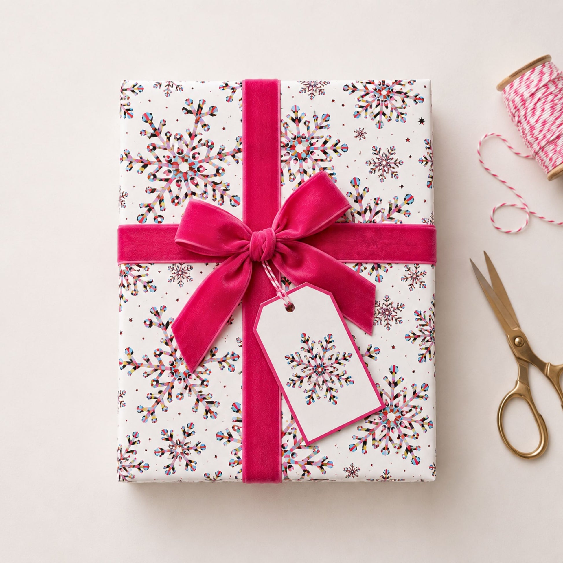 Vibrant Multi-Coloured Snowflake Christmas Gift Wrap Set - Mac and Lilly