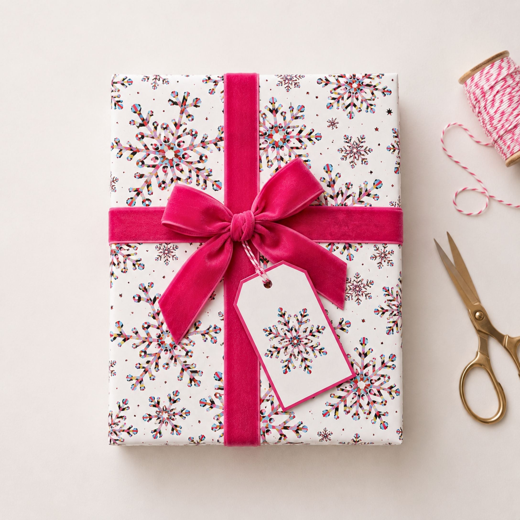Vibrant Multi-Coloured Snowflake Christmas Gift Wrap Set - Mac and Lilly