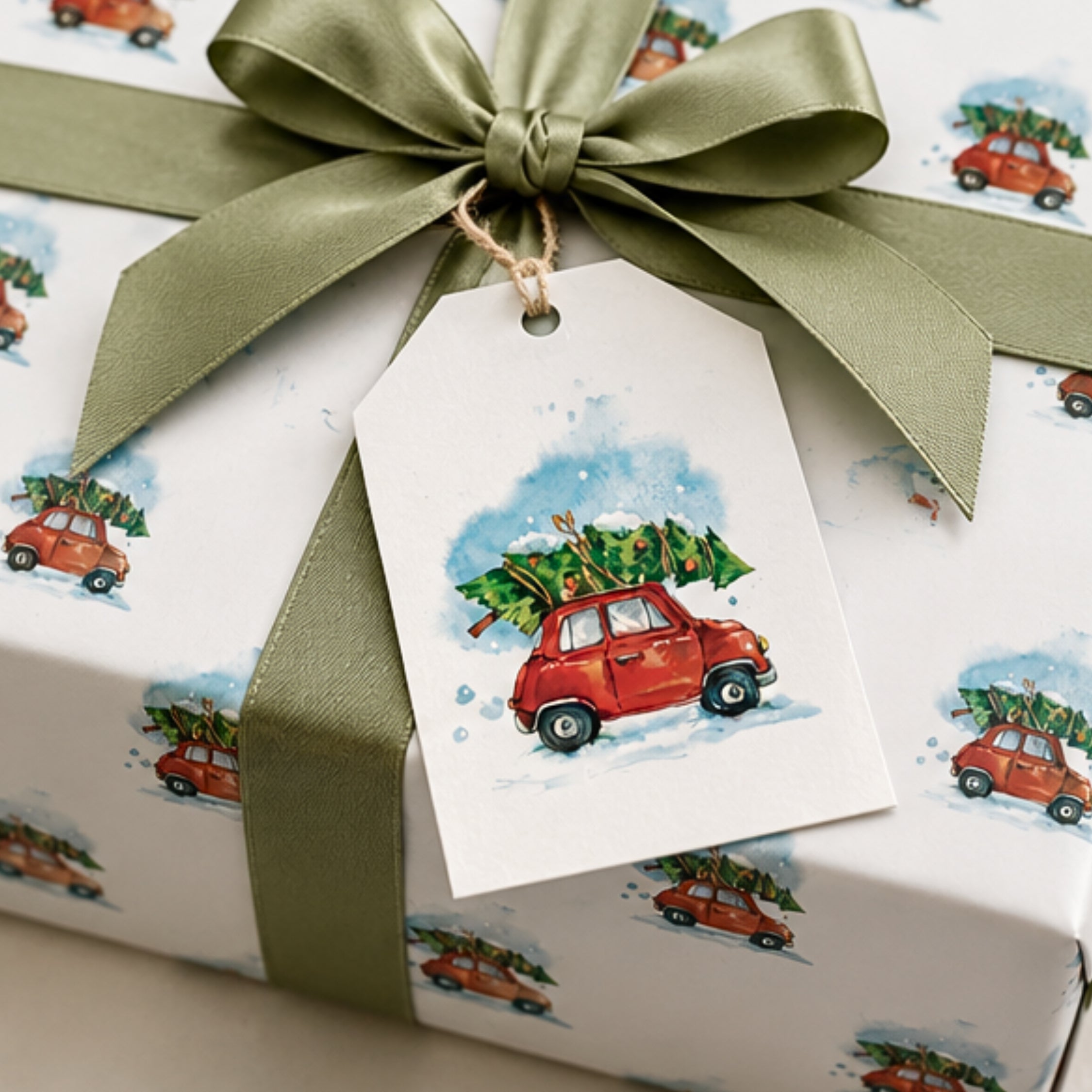 Driving Home for Christmas Car Gift Wrapping Paper