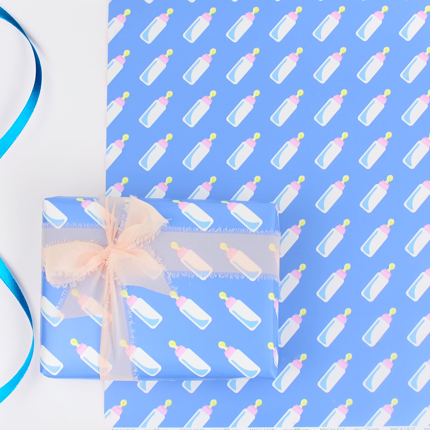 Adorable Baby Bottle Gift Wrapping Paper – Luxury And Sustainability Combined