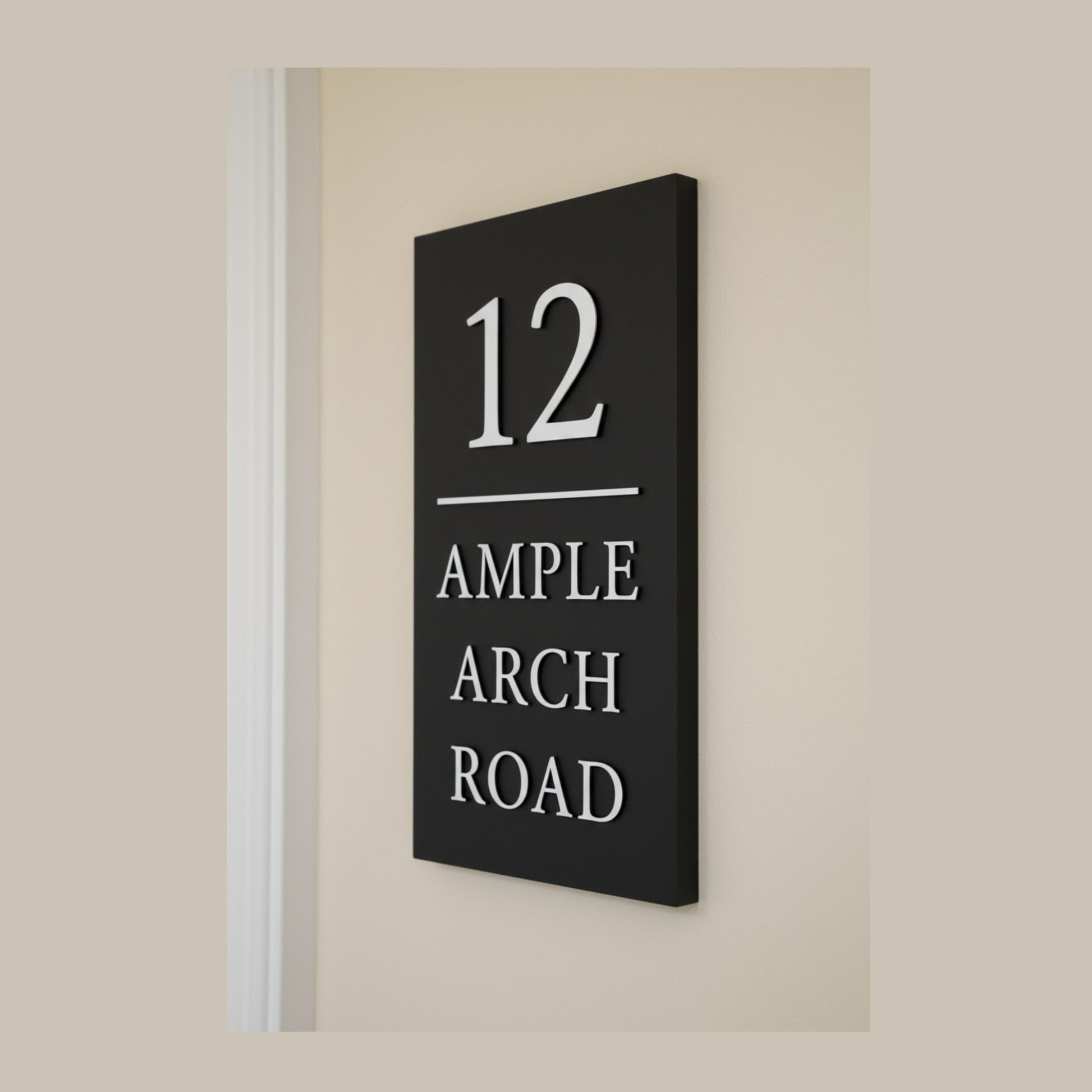 Portrait Raised Letter House Sign – 15 x 25cm - Mac and Lilly