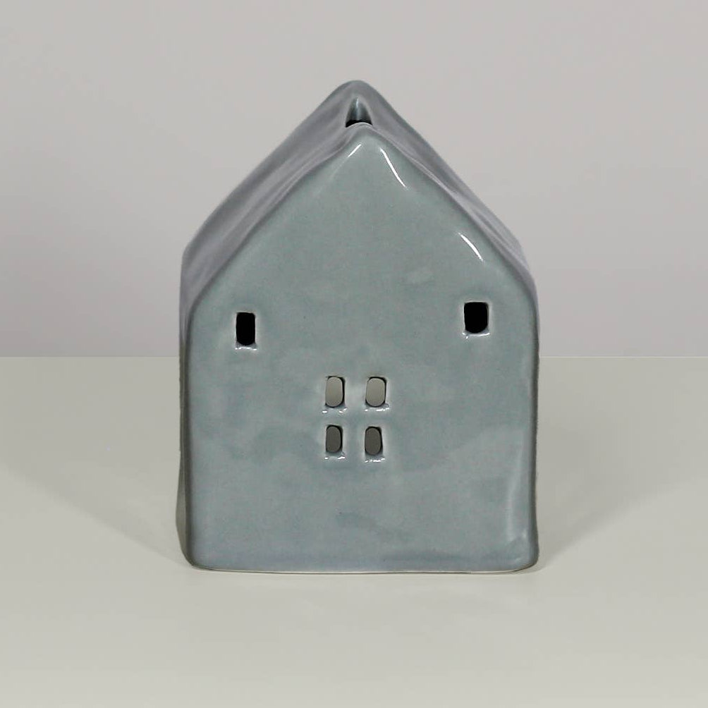 Small house-shaped porcelain house candle holder
