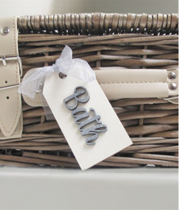 Storage Hamper with Personalised Wooden Tag - Gift Box