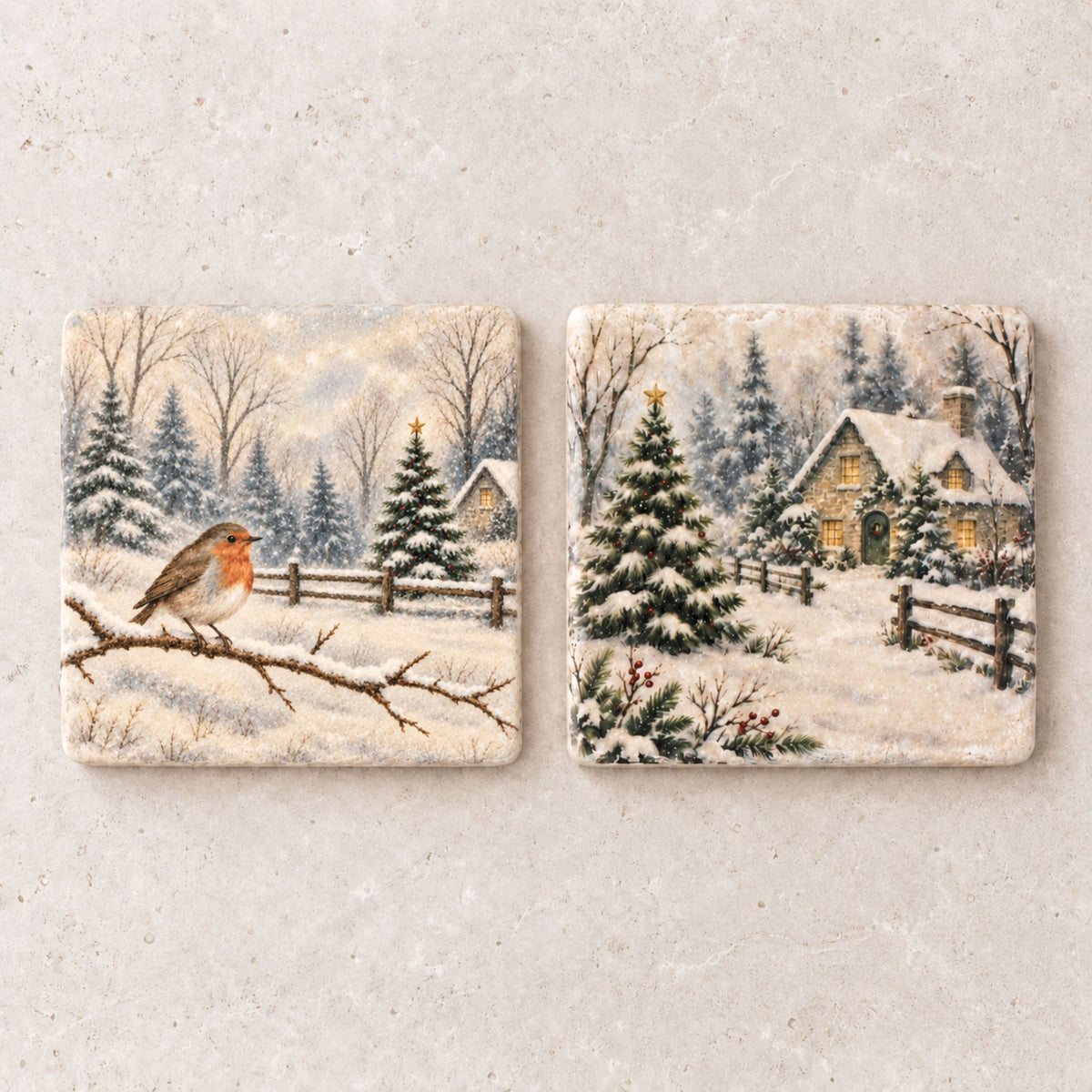 Christmas Marble Coasters | Mix & Match Winter Designs