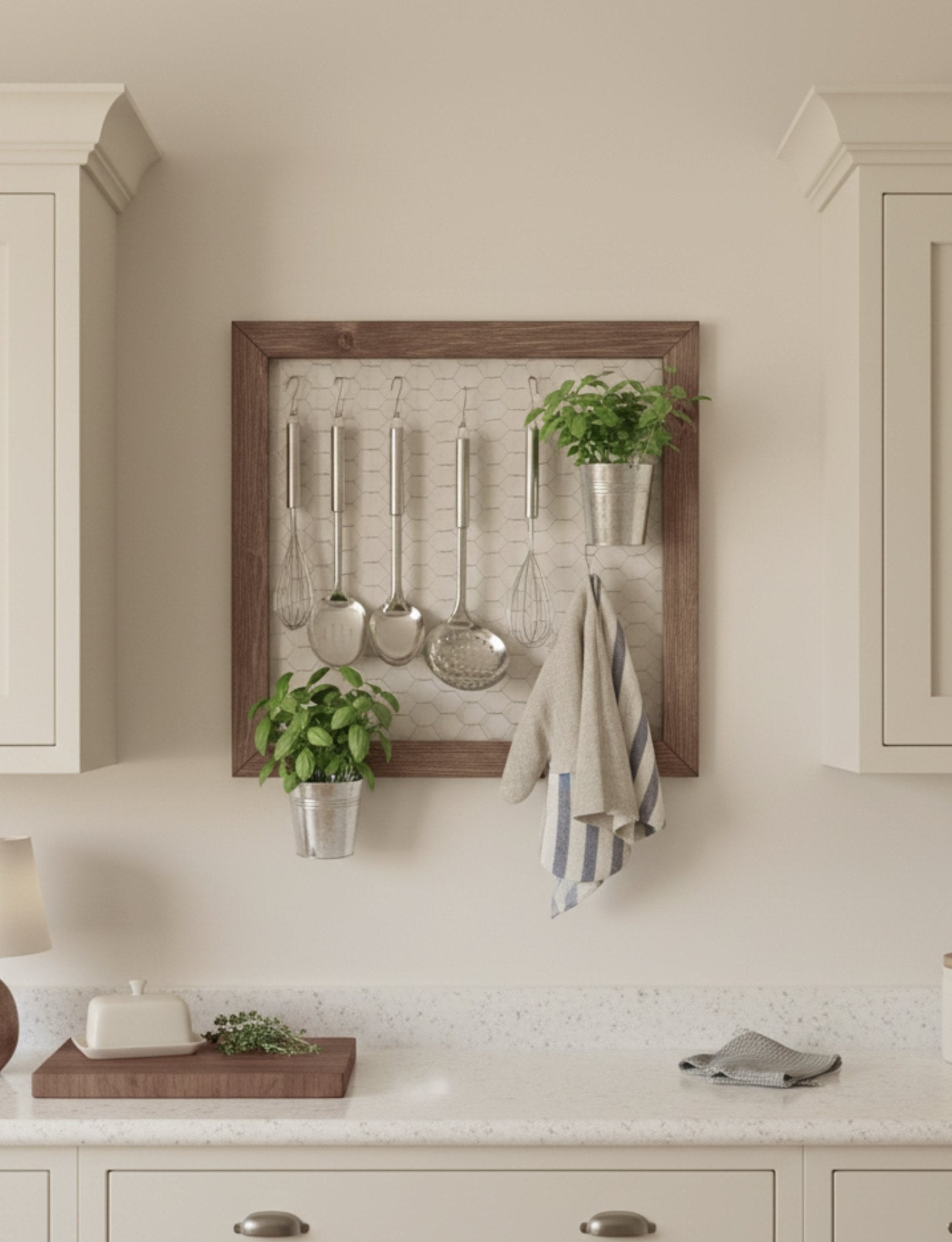 Wall Mounted Kitchen Utensil Organiser - Elegant Kitchen Storage - Mac and Lilly