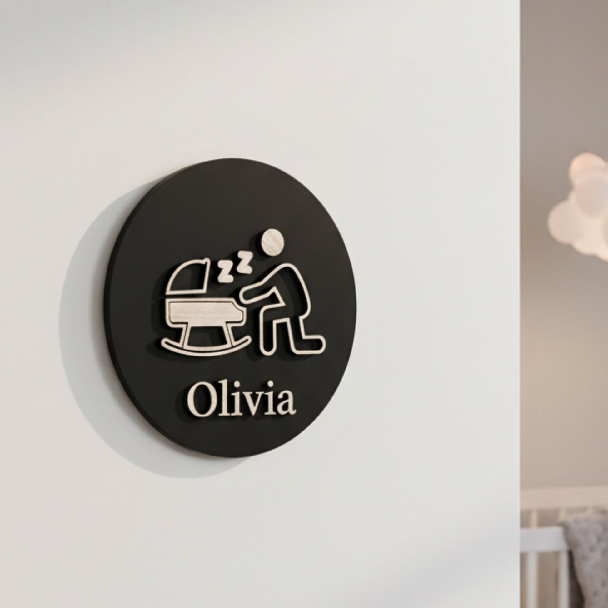 Baby's Room Rocking Cot Door Plaque – Available in Two Sizes - Mac and Lilly