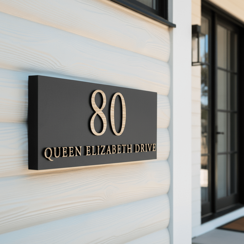 Personalised Black House Sign | Raised Design - Mac and Lilly