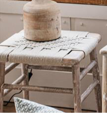 Hand-Woven Milking Stool - Side Table