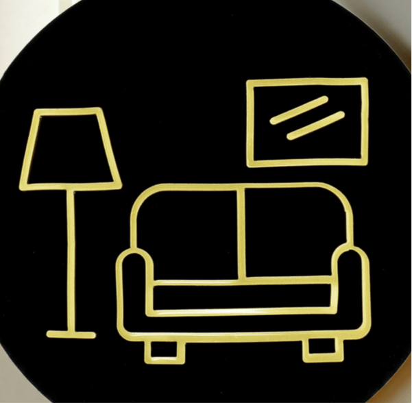 Fun Cosy Living Room, Door Plaque - Available in Two Sizes - Mac and Lilly