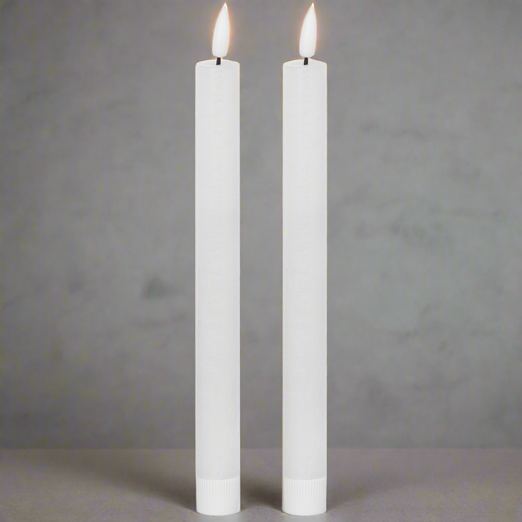 Natural Glow White Wax Dinner Candles