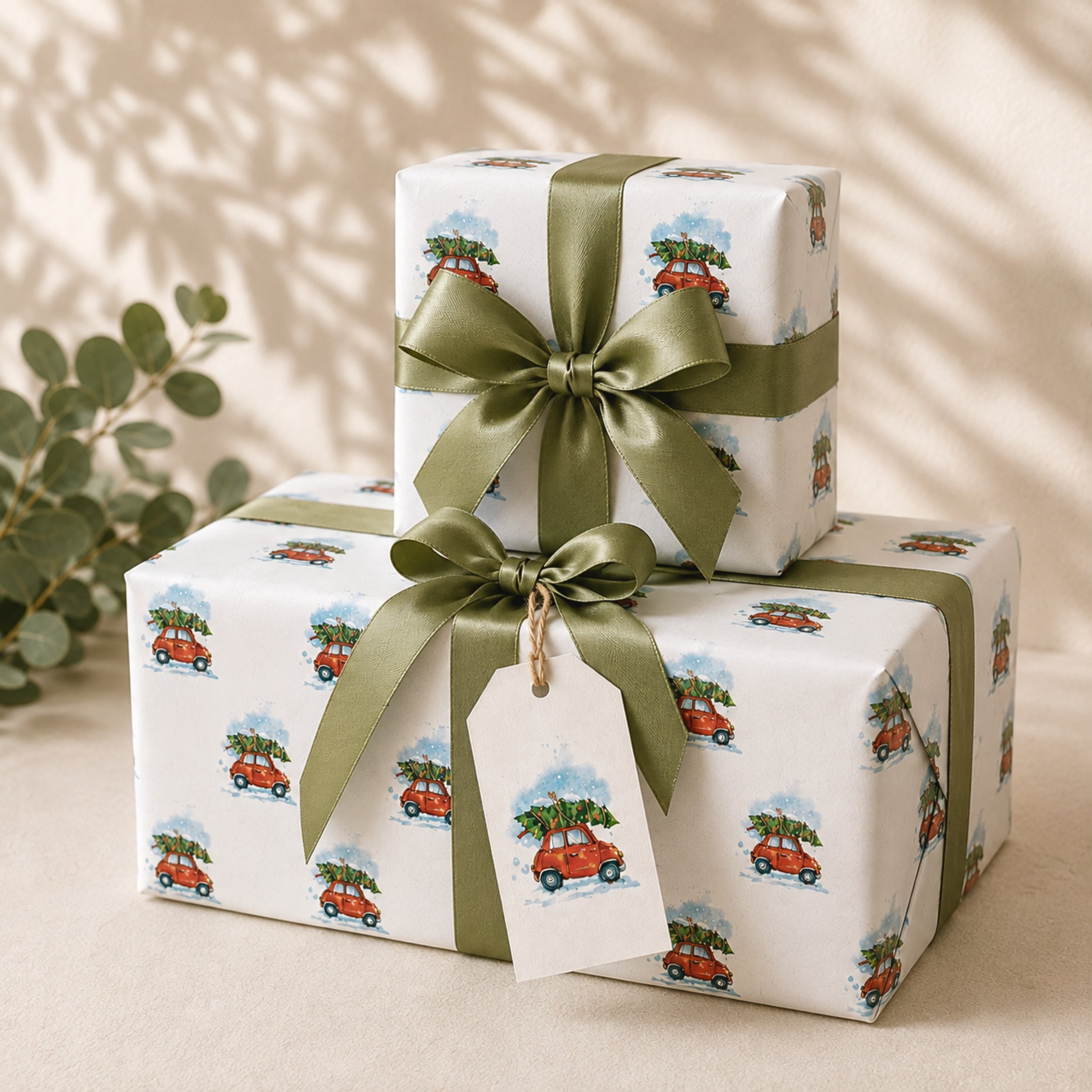 Driving Home for Christmas Car Gift Wrapping Paper