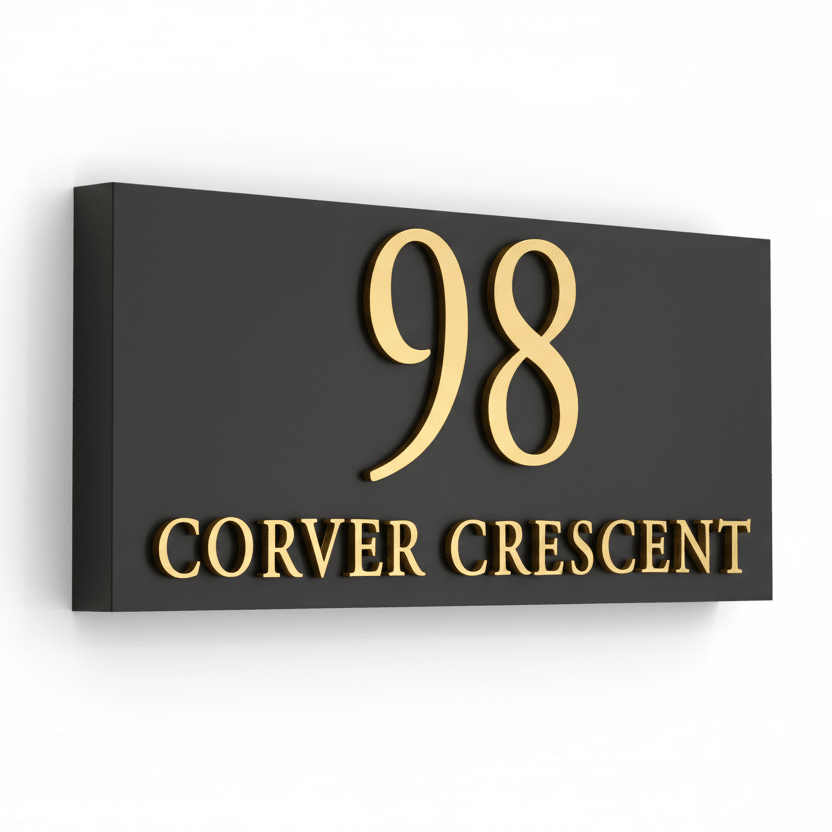 Personalised Black House Sign | Raised Design - Mac and Lilly