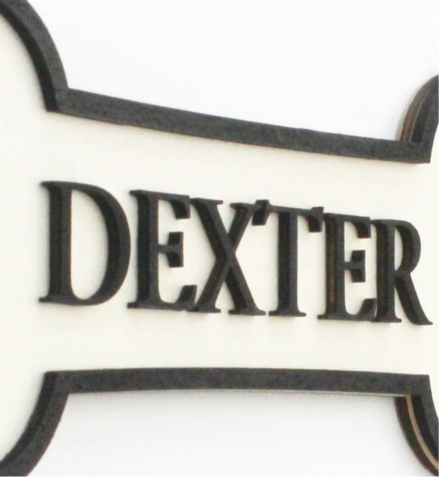 Personalised Wooden Bone Name Sign