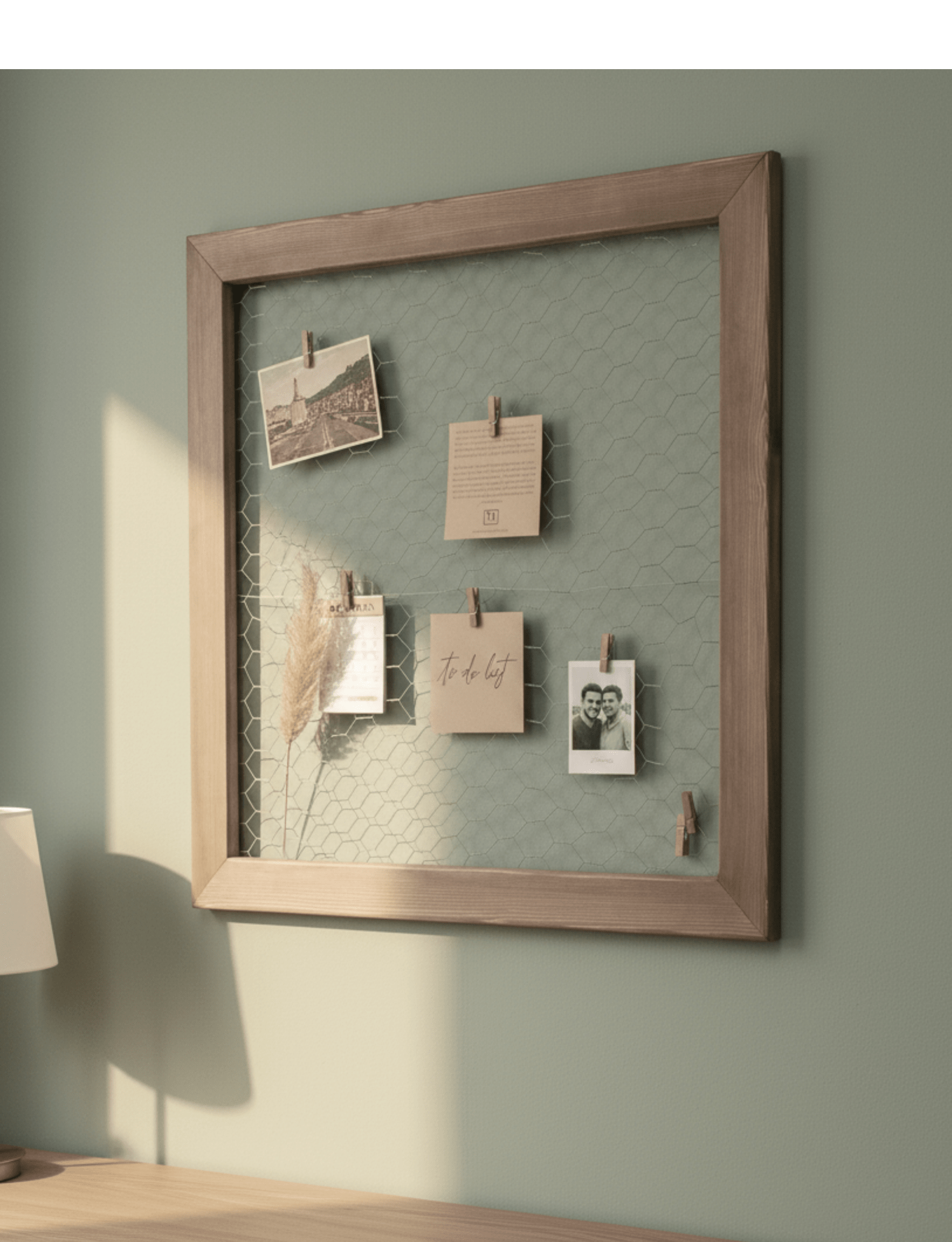 French Style Rustic Wire Memo Board - With Pegs - Mac and Lilly