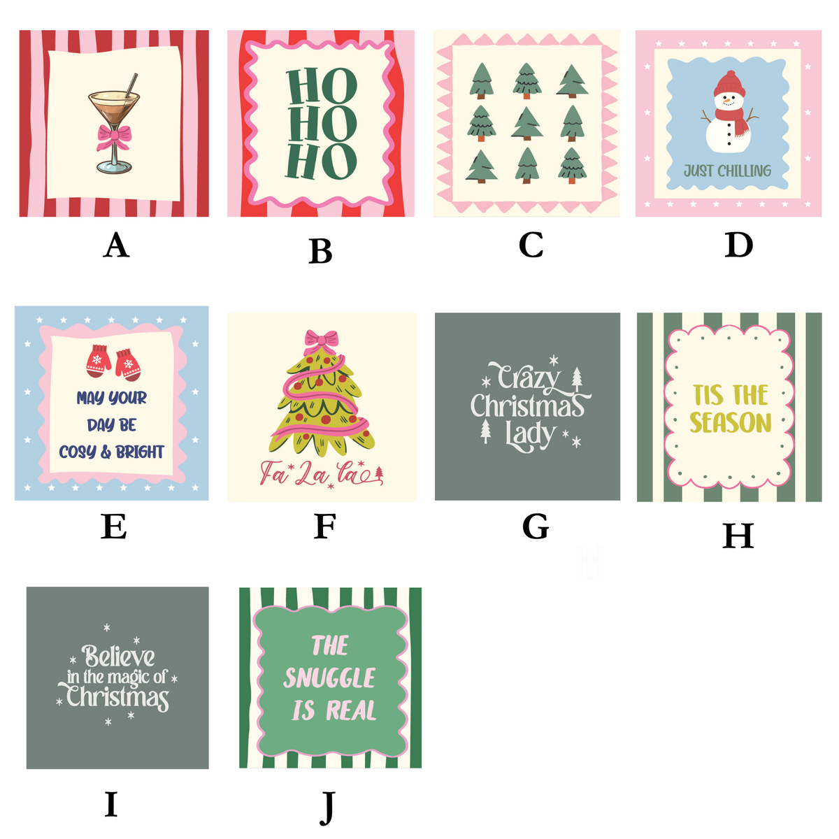 Christmas Mix & Match Ceramic Coasters |Choose Your Own Set