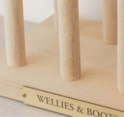 Personalised Welly Stand - Solid Oak