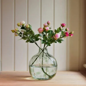 Green Leopard Print Glass Vase