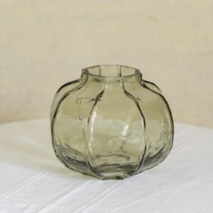 Hammered Glass Vase – Soft Green - Mac and Lilly