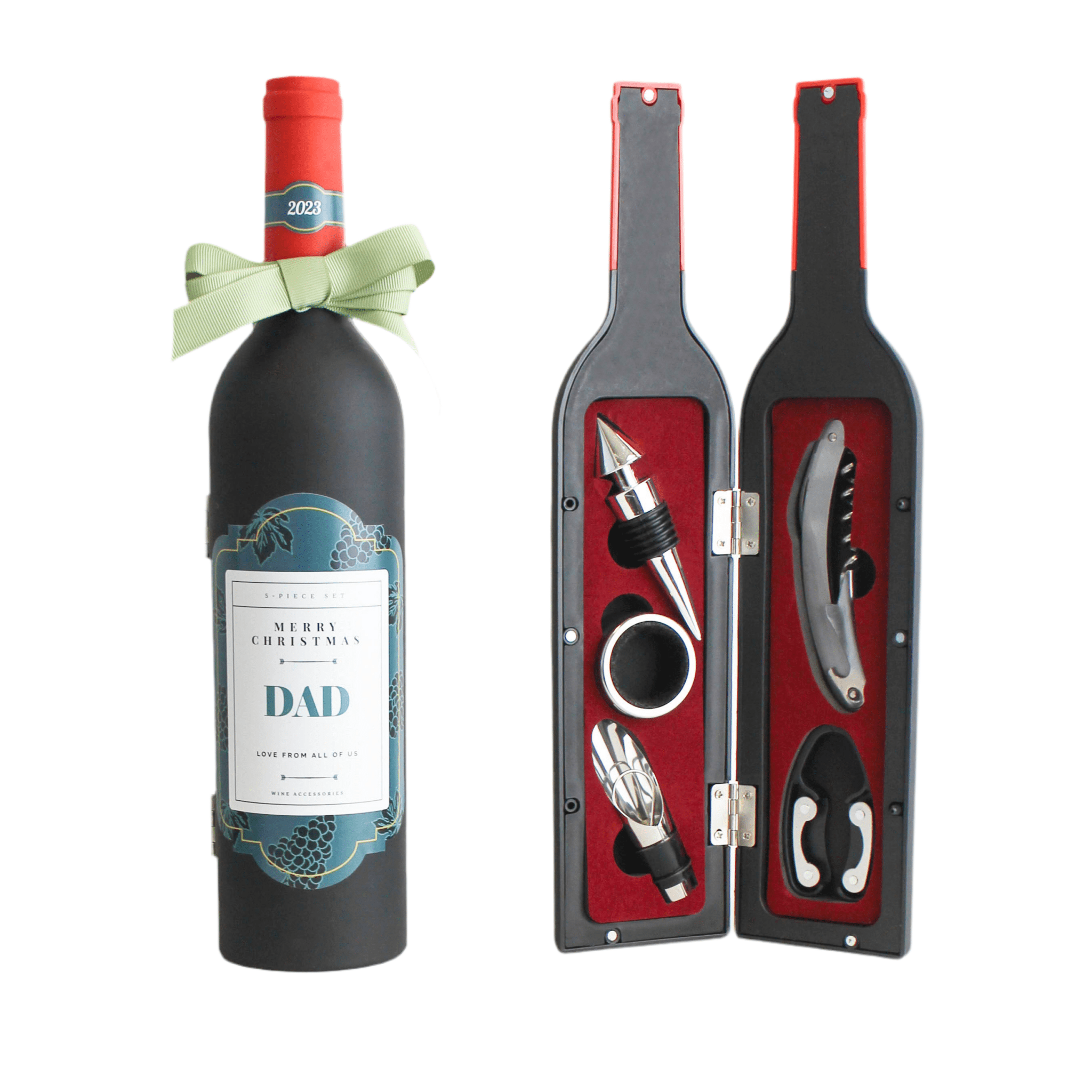 Personalised Wine Bottle Bar Set - Mac and Lilly