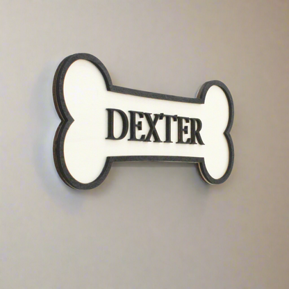 Personalised Wooden Bone Name Sign