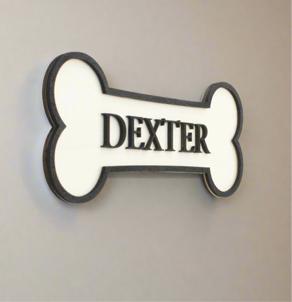 Personalised Wooden Bone Name Sign