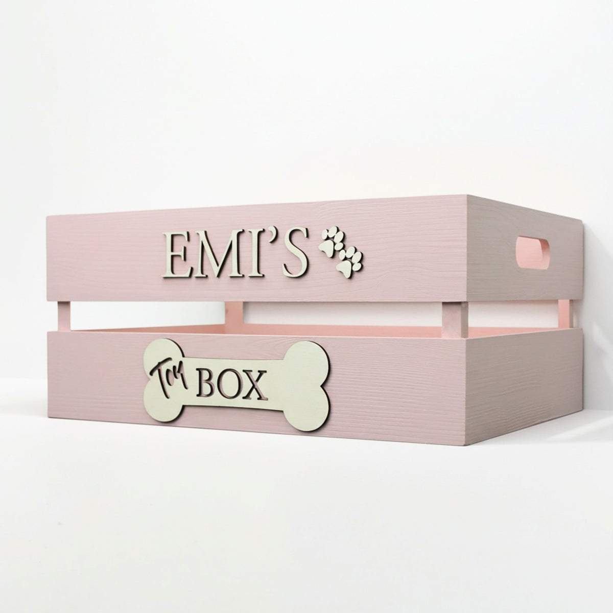Personalised Wooden Dog Toy Box - Mac and Lilly