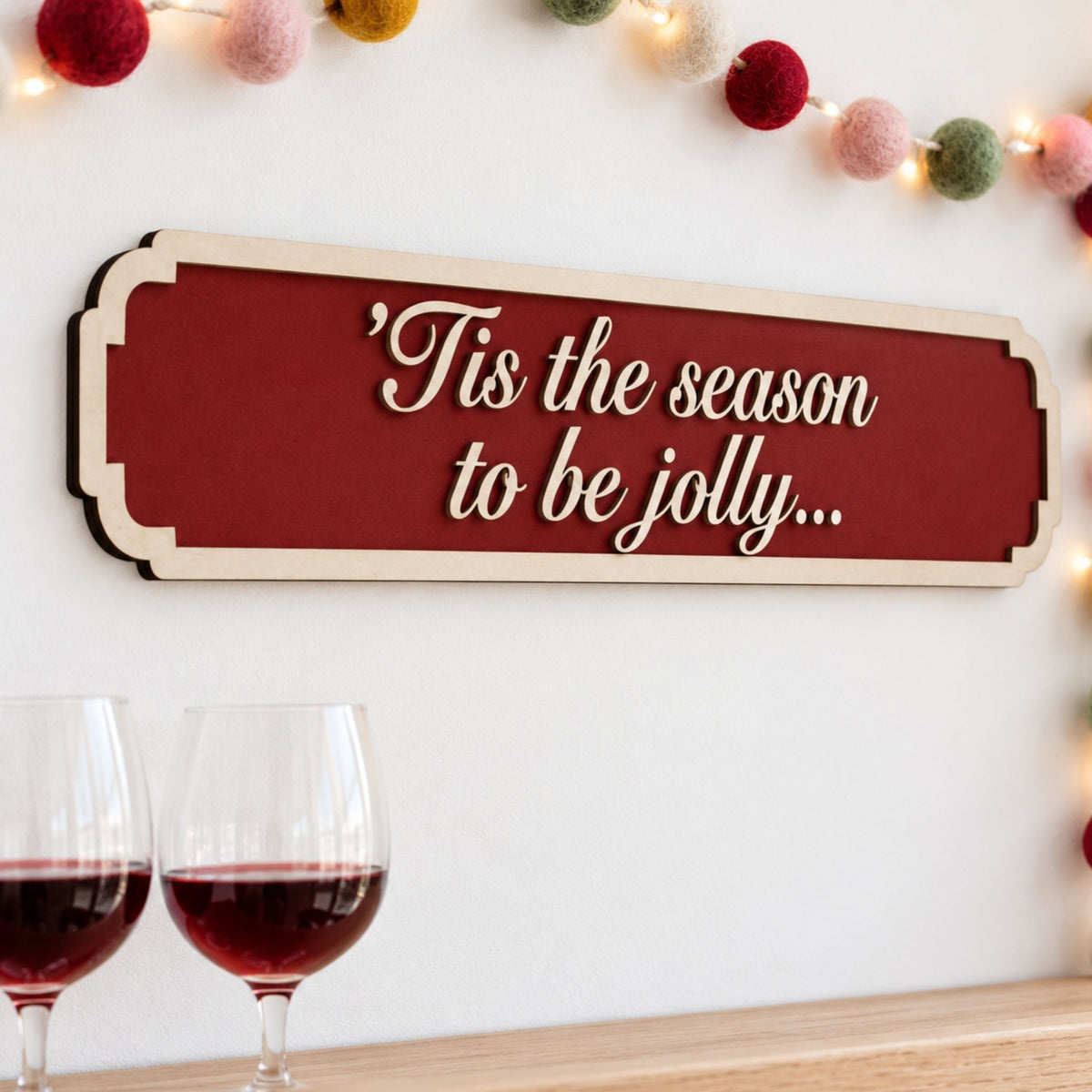 Personalised Christmas Street Sign with Raised Wooden Lettering - Mac and Lilly