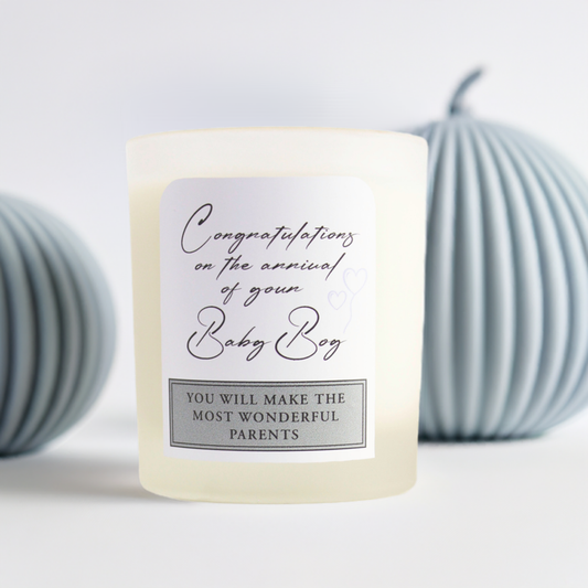 Congratulations 'It's a Boy' Personalised Candles - 45 hours Burn Time