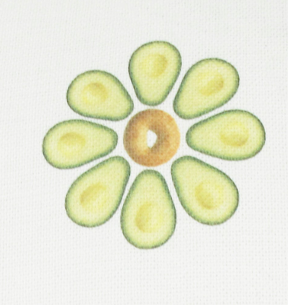 Avocado & Bagel Linen Flower Cushion