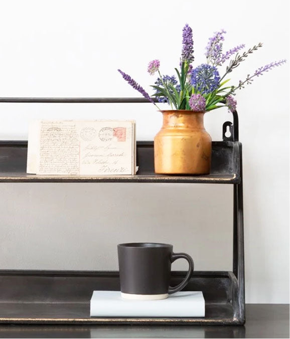 Large Black and Brass Desk Organiser