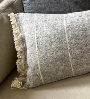 Brushed Wild Stripe Breakfast Cushion - Slate