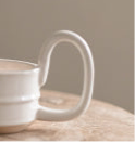 Stoneware Candle Cup with Handle in Milky White