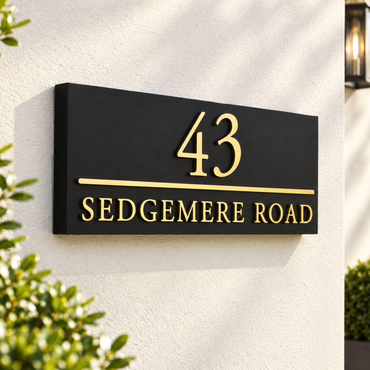 Raised Letter House Sign with Parallel Line | Mac & Lilly UK - Mac and Lilly