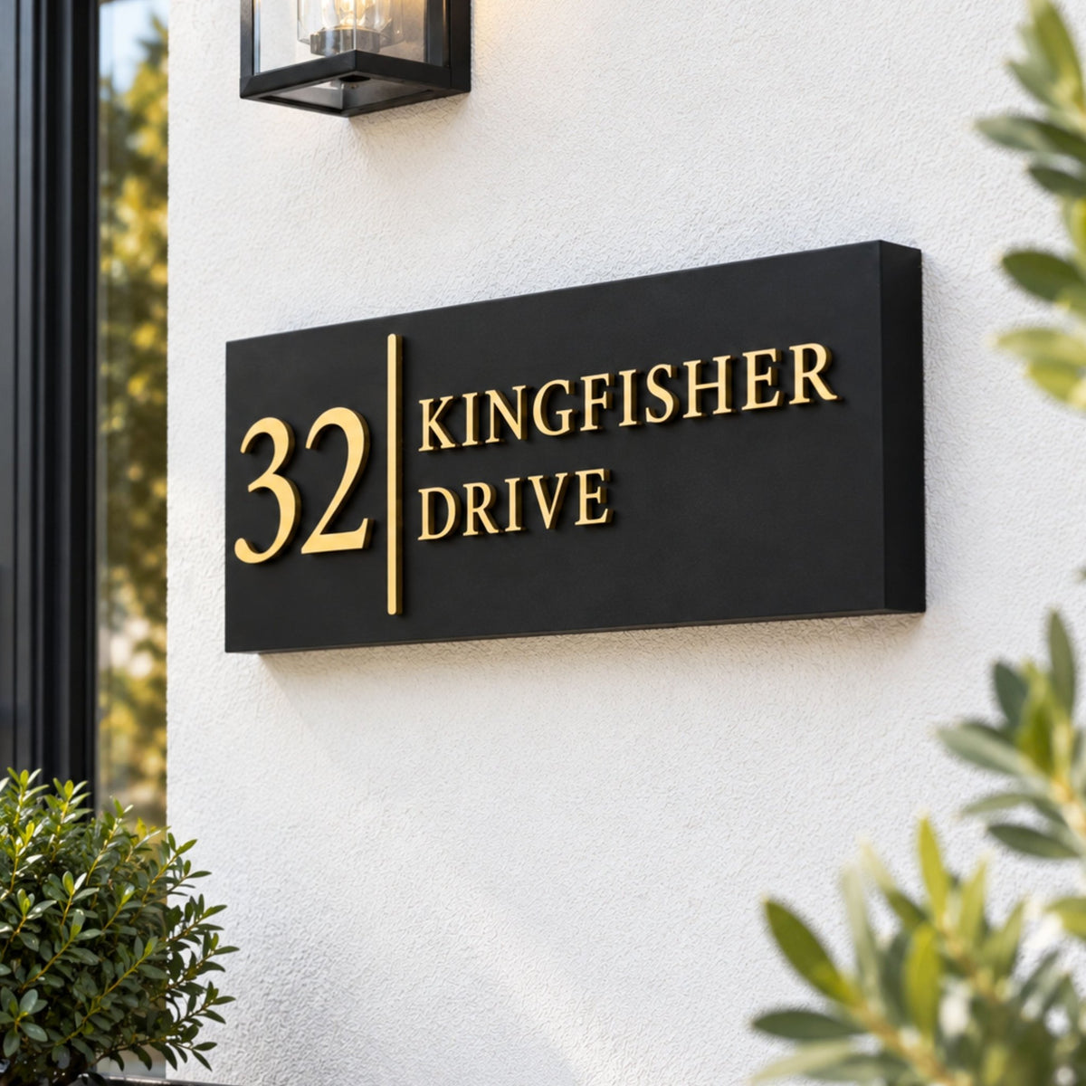 Personalised House Sign UK | Modern Door Number Sign | Outdoor Address Plaque | Raised Lettering - Mac and Lilly
