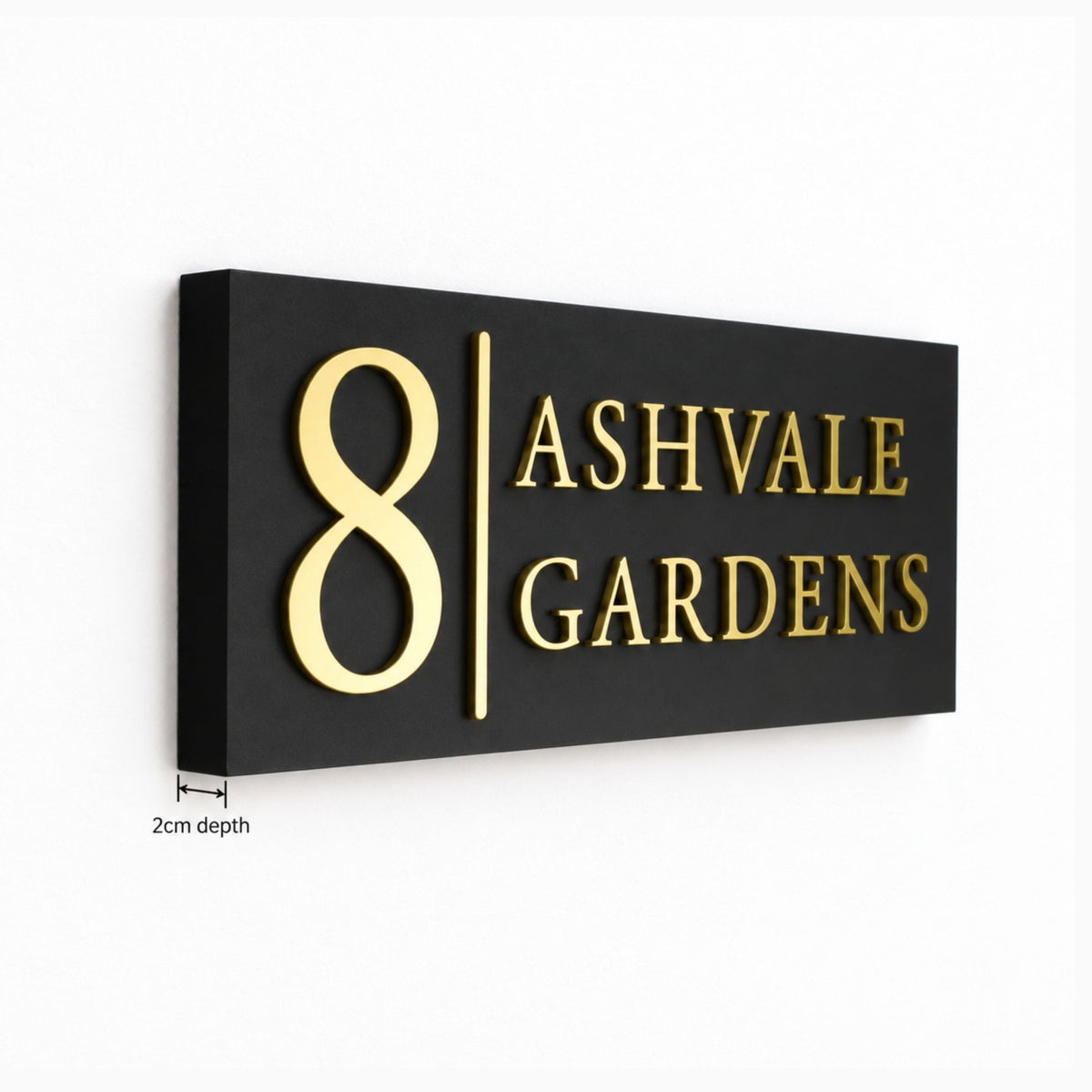 Personalised House Sign UK | Modern Door Number Sign | Outdoor Address Plaque | Raised Lettering - Mac and Lilly
