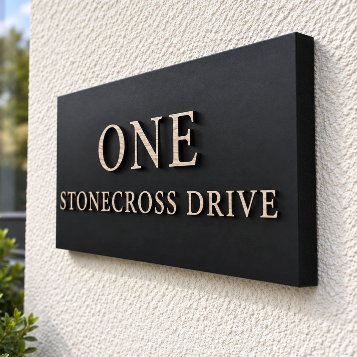 Large Handcrafted House Sign with Raised Design | Premium Address Plaque | Weatherproof Outdoor Sign - Mac and Lilly