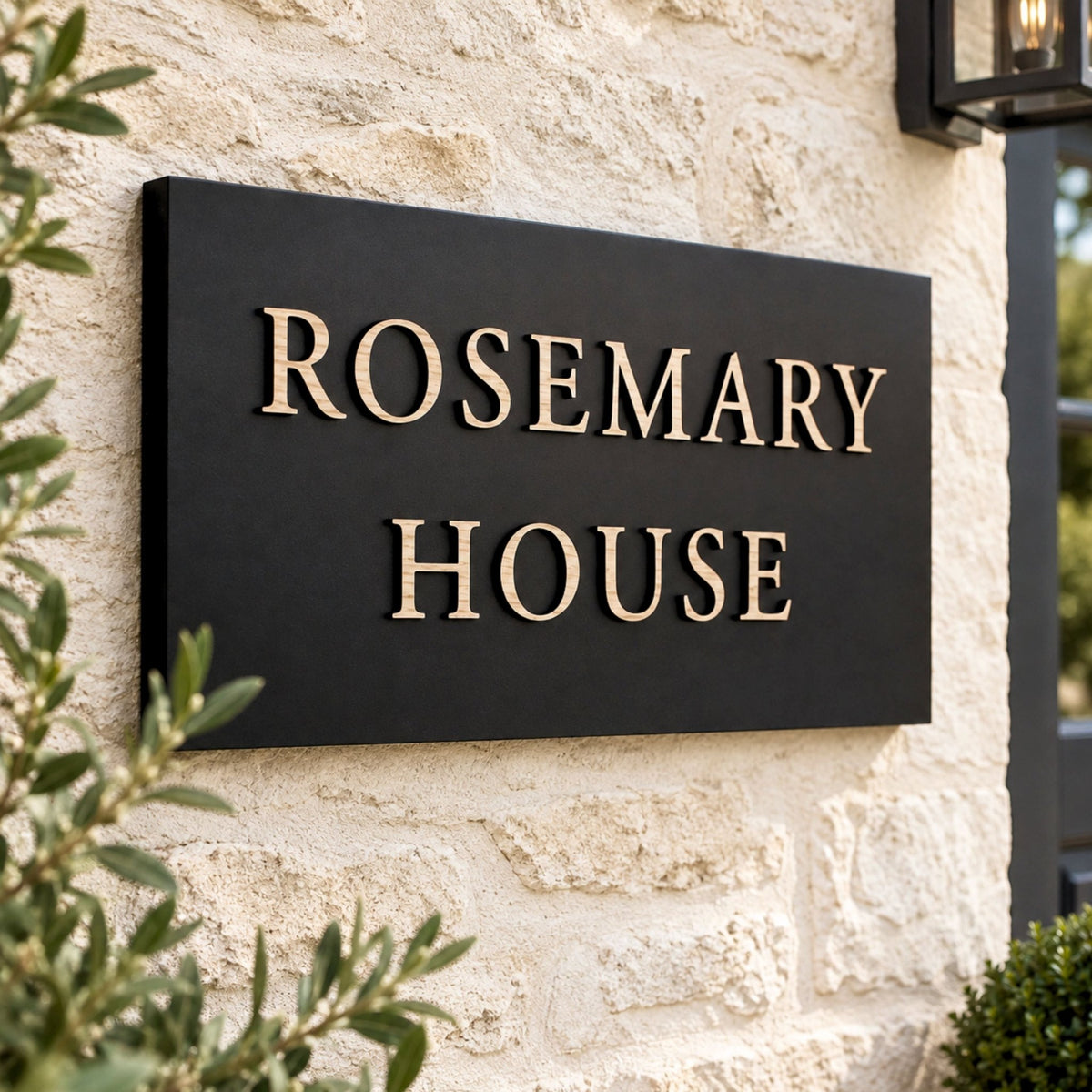 Large Handcrafted House Sign with Raised Design | Premium Address Plaque | Weatherproof Outdoor Sign - Mac and Lilly