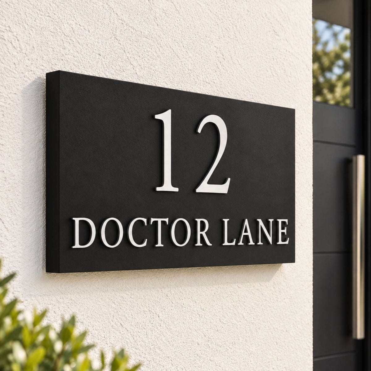Large Handcrafted House Sign with Raised Design | Premium Address Plaque | Weatherproof Outdoor Sign - Mac and Lilly