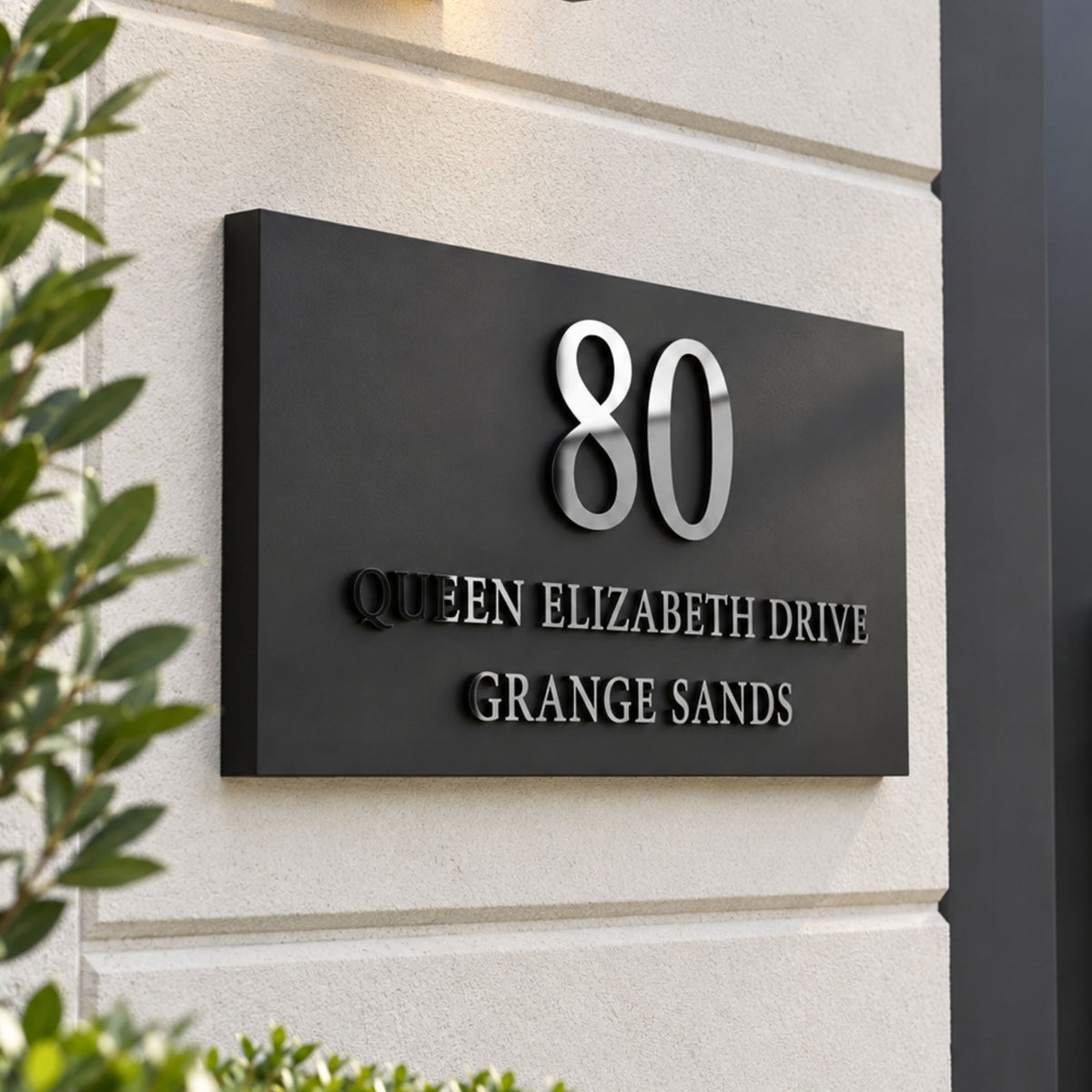 Large Handcrafted House Sign with Raised Design | Premium Address Plaque | Weatherproof Outdoor Sign - Mac and Lilly