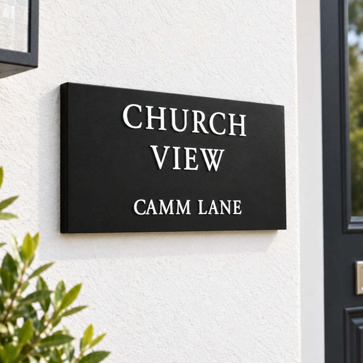 Large Handcrafted House Sign with Raised Design | Premium Address Plaque | Weatherproof Outdoor Sign - Mac and Lilly