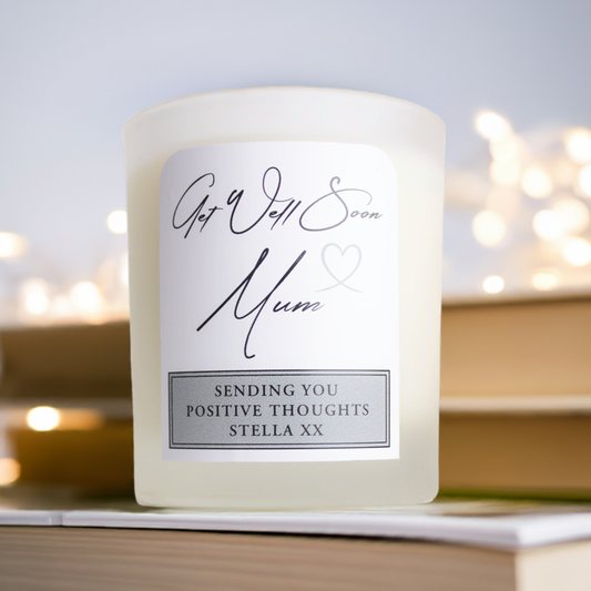 Get Well Soon, Personalised Candle - 45 hours Burn Time