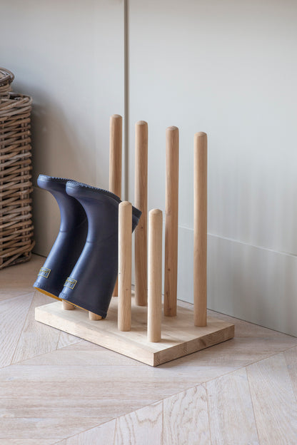 Personalised Welly Stand - Solid Oak