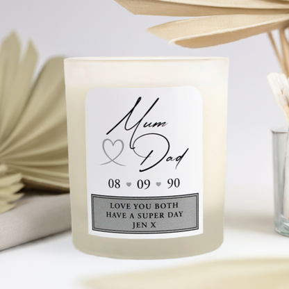 Happy Anniversary, Personalised Candle - 45 hours Burn Time