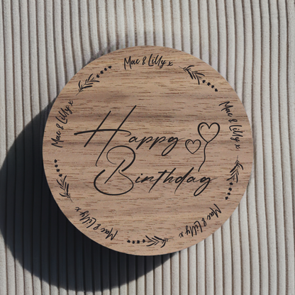 Happy Birthday, Personalised Candle - 45 hours Burn Time