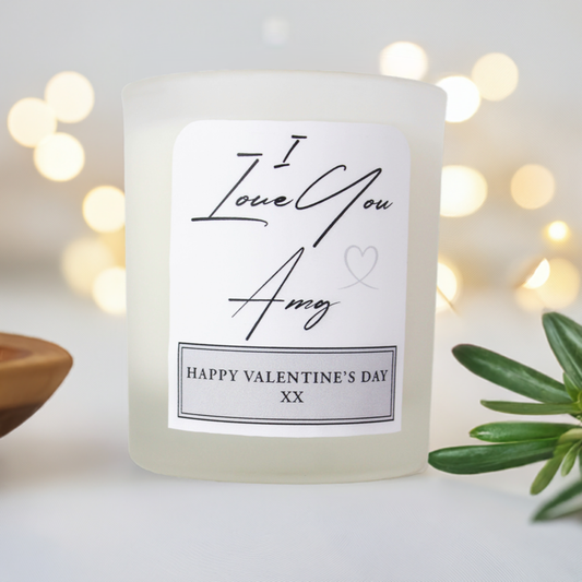 I Love You, Personalised Candle - 45 hours Burn Time