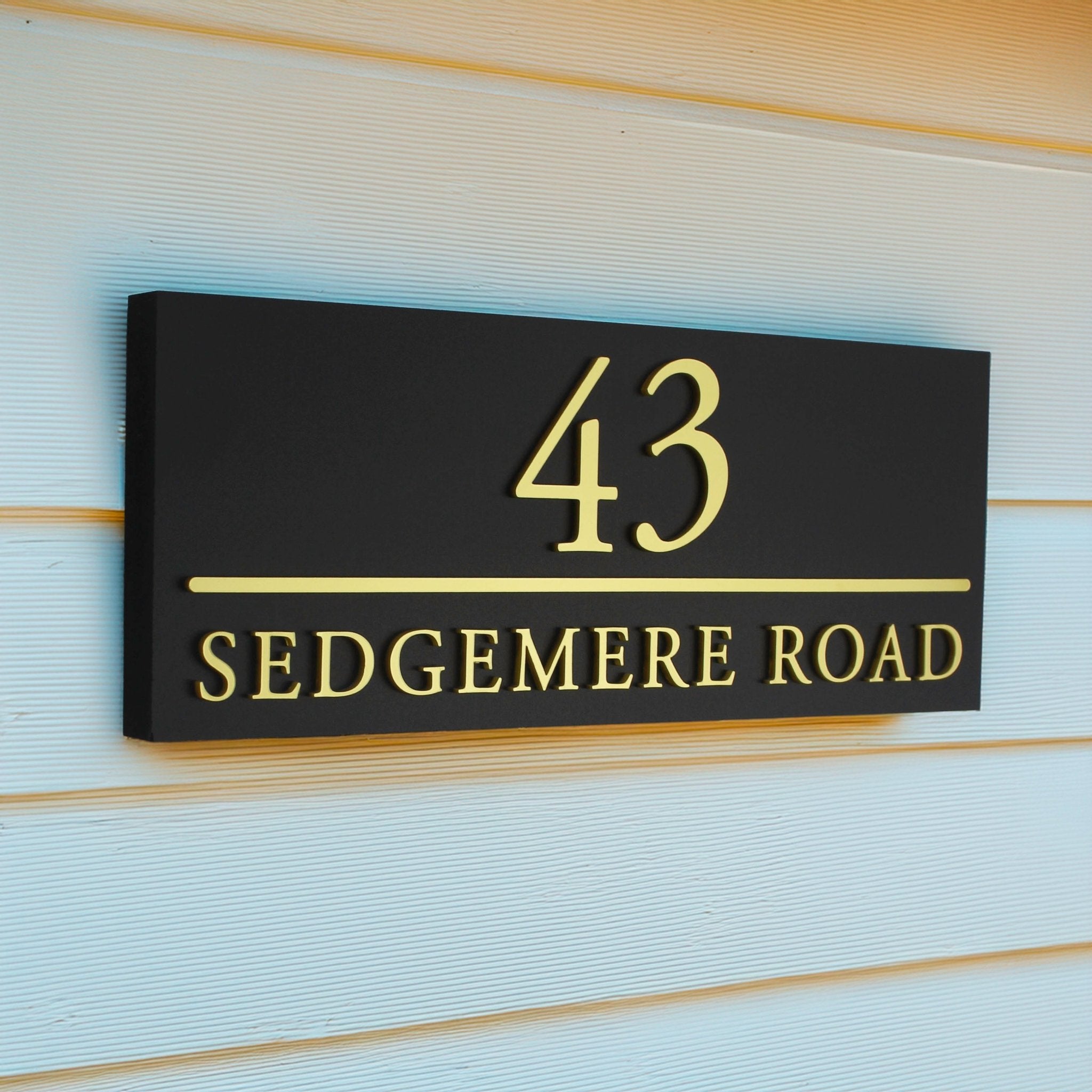 Raised Design House sign with Parallel Line - Mac and Lilly