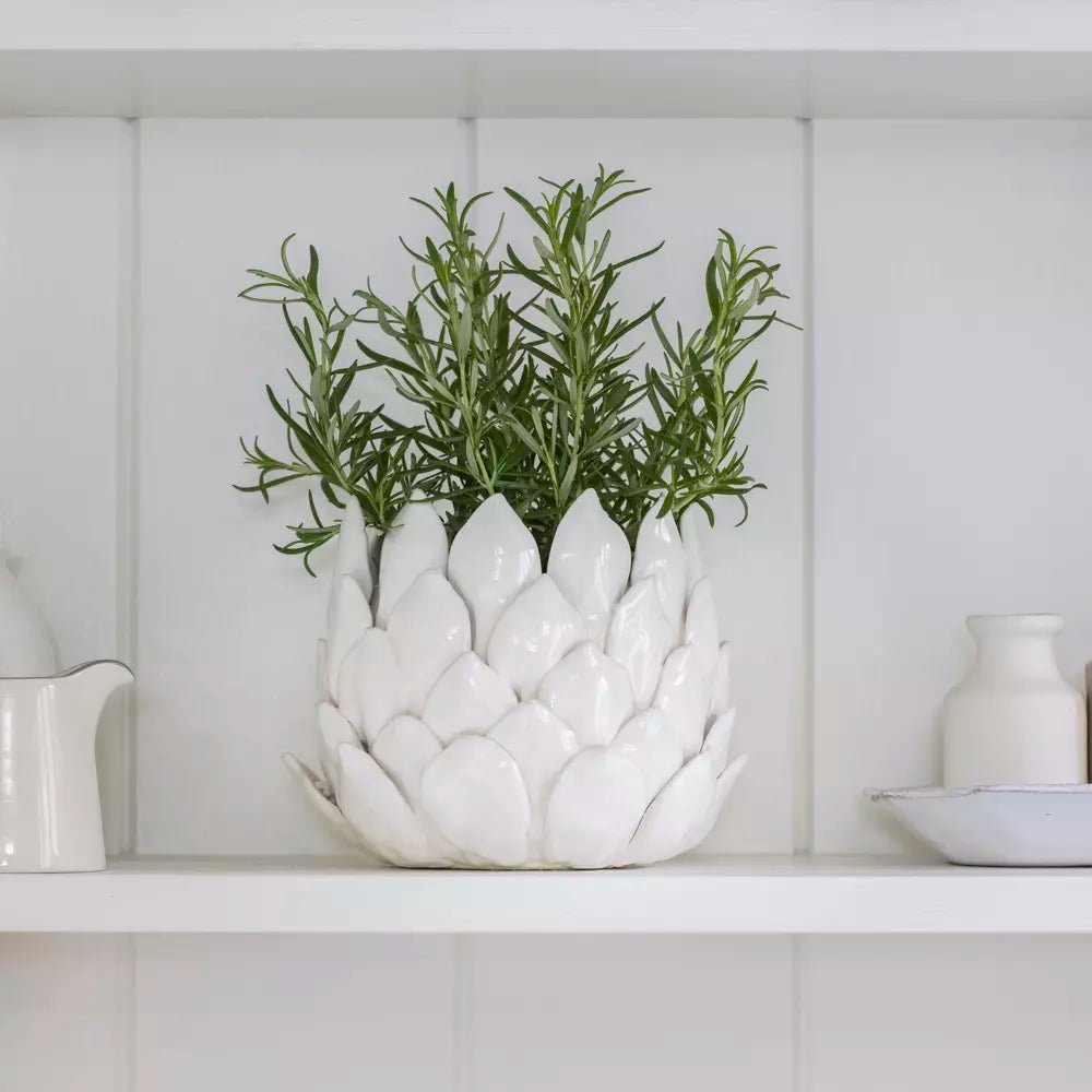 Petal Ceramic Planter – White - Mac and Lilly