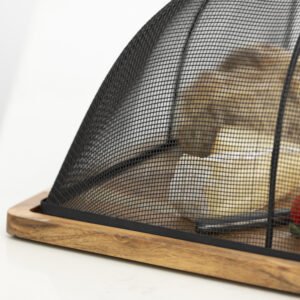 Acacia Wooden Food Cover with Mesh Dome - Mac and Lilly
