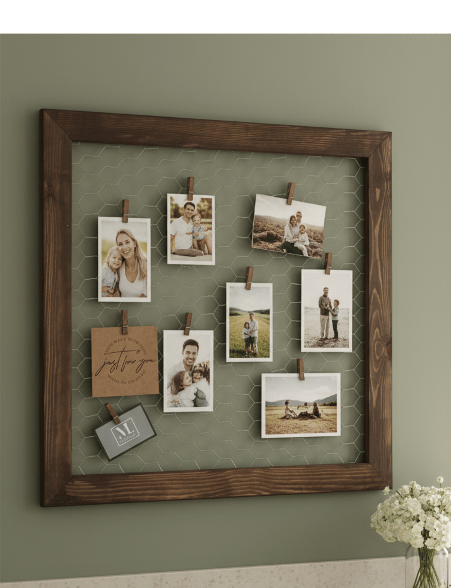 French Style Rustic Wire Memo Board - With Pegs - Mac and Lilly