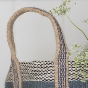 Woven Jute Storage Bag – Blue - Mac and Lilly